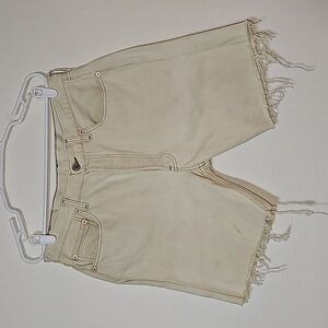 VTG Levi's 501 Cutoffs Shorts Bermuda Jorts Denim Jeans 1990 Button Fly Beige 34